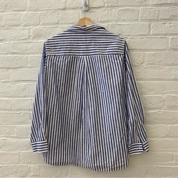 Grayson || Hero Striped Button Down Shirt Blue White 3 Medium - Picture 4 of 7